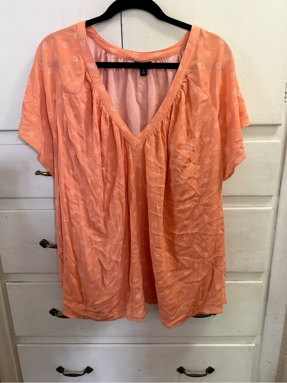 torrid Coral Peach V-Neck Short Sleeve Tunic